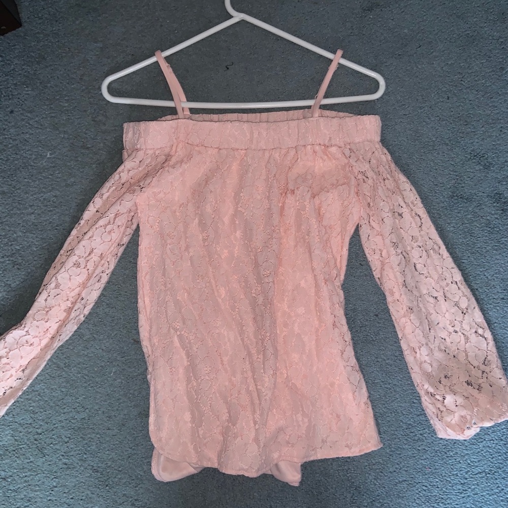 Pink off the shoulder floral top